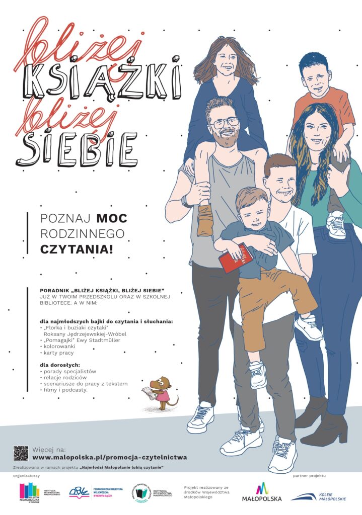 Plakat akcji czytelniczej Najmłodsi Małopolanie lubią czytanie.