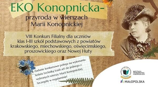 Baner konkursu Eko Konopnicka - przyroda w wierszach Marii Konopnickiej
