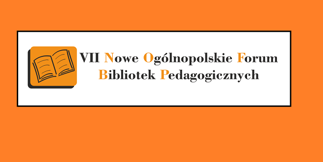 Banner siódmego Nowego Ogólnopolskiego Forum Bibliotek Pedagogicznych