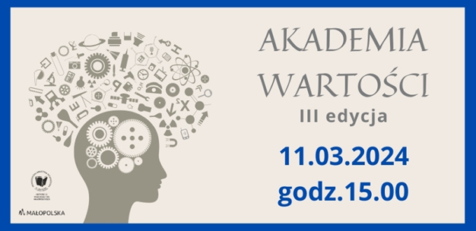 Banner informacyjny cyklu wykładów online Akademia Wartości 3 edycja